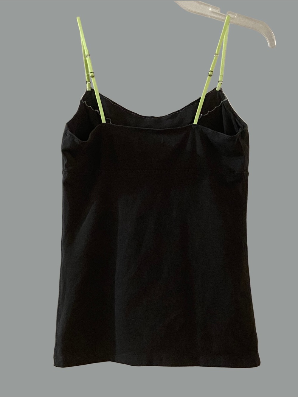 American Eagle Outfitters Charcoal Grey Cami with Neon Green Lace Accents Size M - Picture 6 of 7